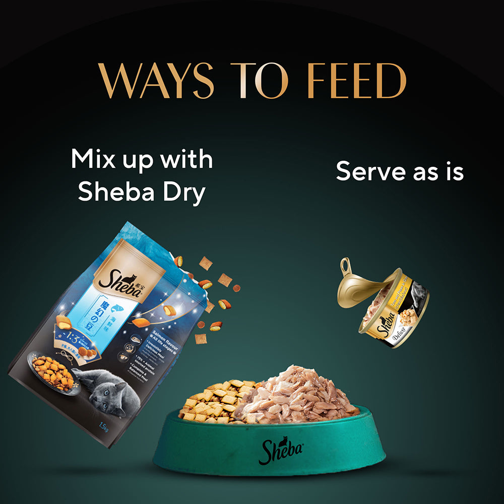 Sheba Tuna Fillet & Whole Prawns in Gravy Premium Cat Wet Food