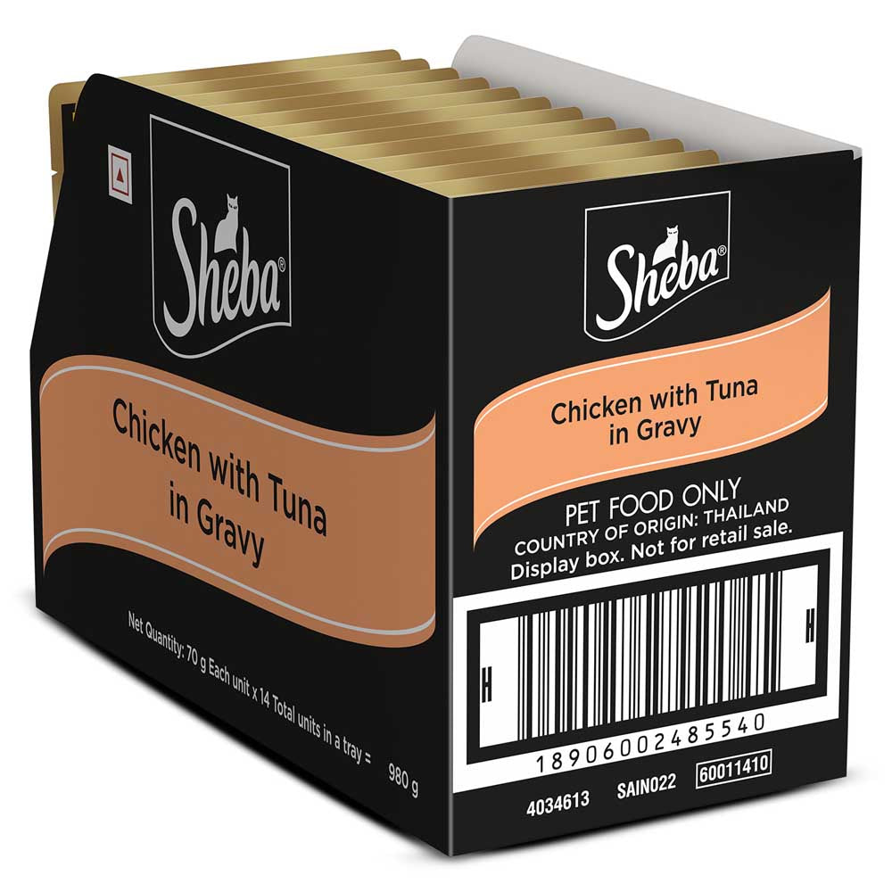 Sheba Chicken With Tuna In Gravy Rich Premium Adult Fine Cat Wet Food