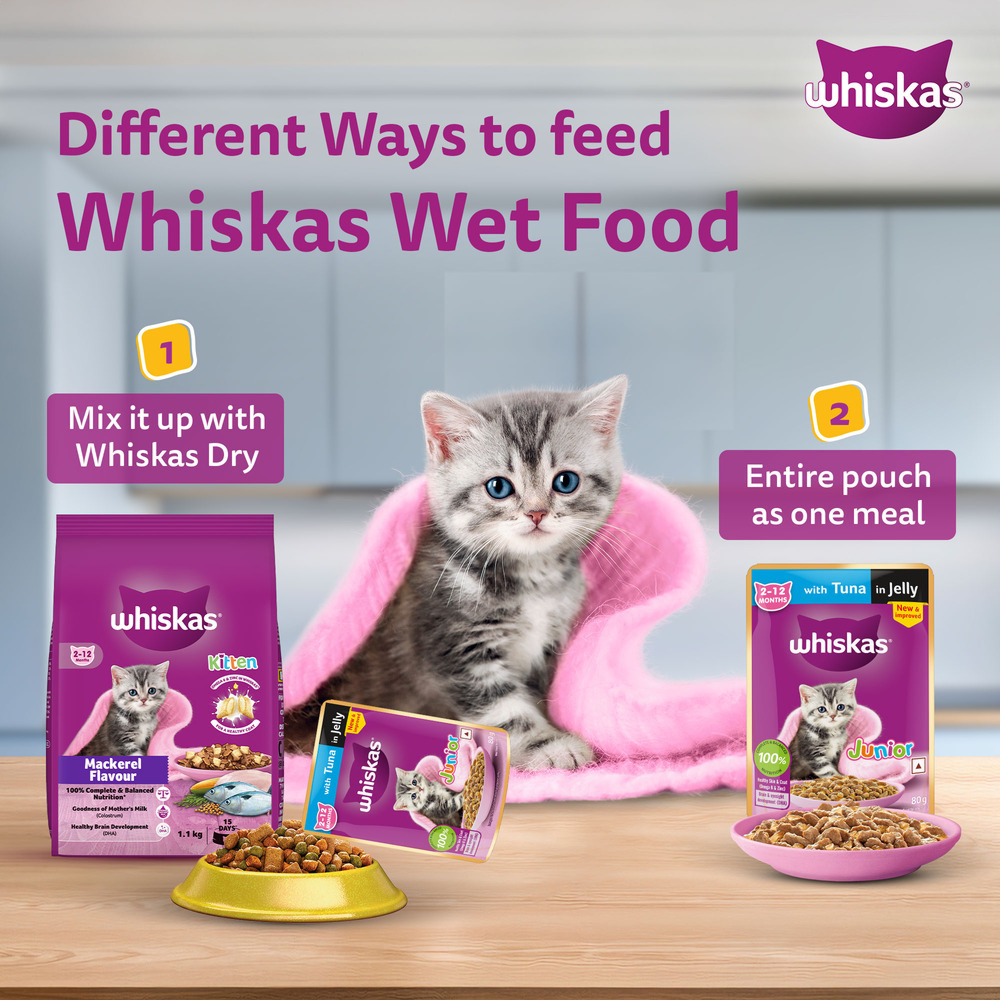 Whiskas Junior Mackerel Flavour Kitten (2-12 months) Cat Wet Food