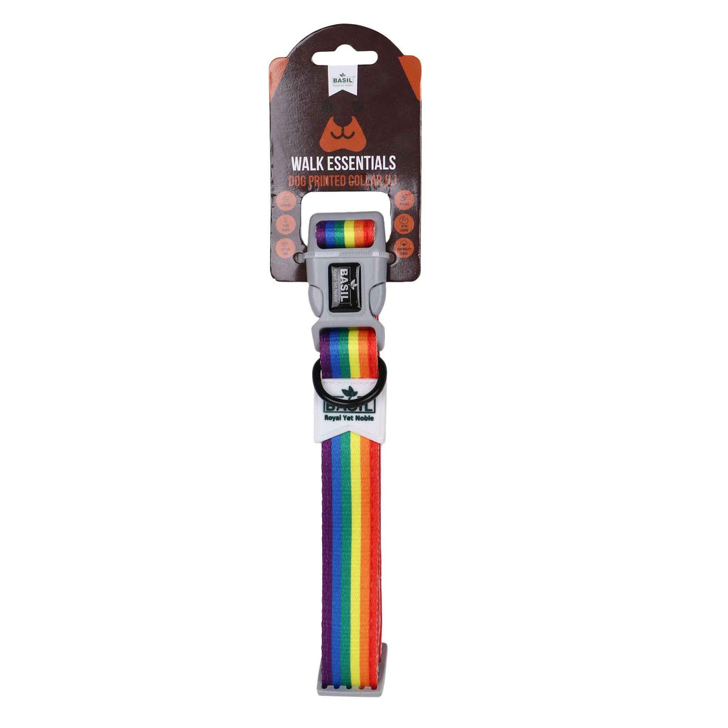 Padded Adjustable Collar for Dogs, Cats & Puppies (Rainbow)