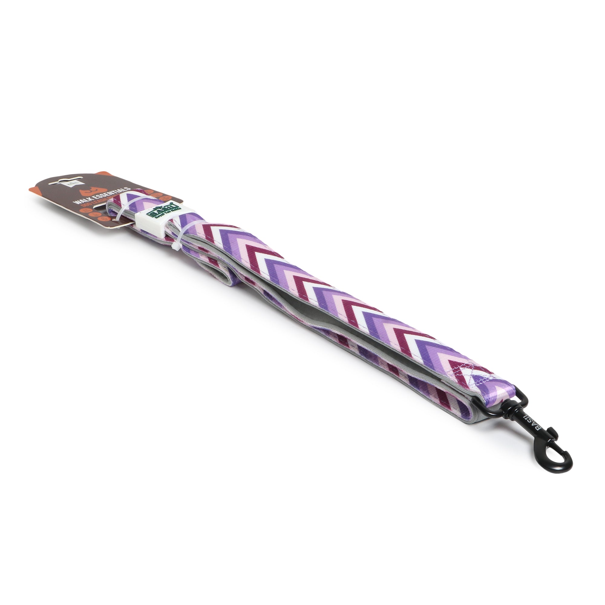 Padded Leash for Dogs, Cats & Puppies (Zig-Zag Purple)
