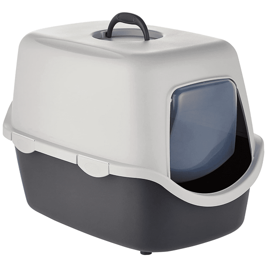 Trixie Vico Cat Litter Tray with Hood for Cats (Dark Grey)