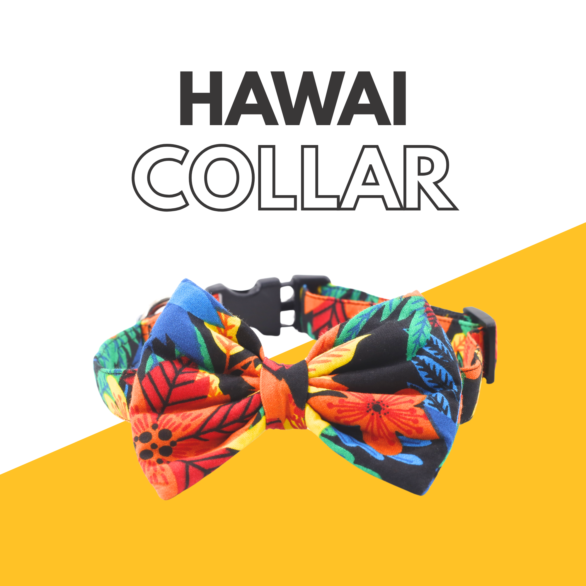 Petblush Hawai Print Bow Collars For Dogs