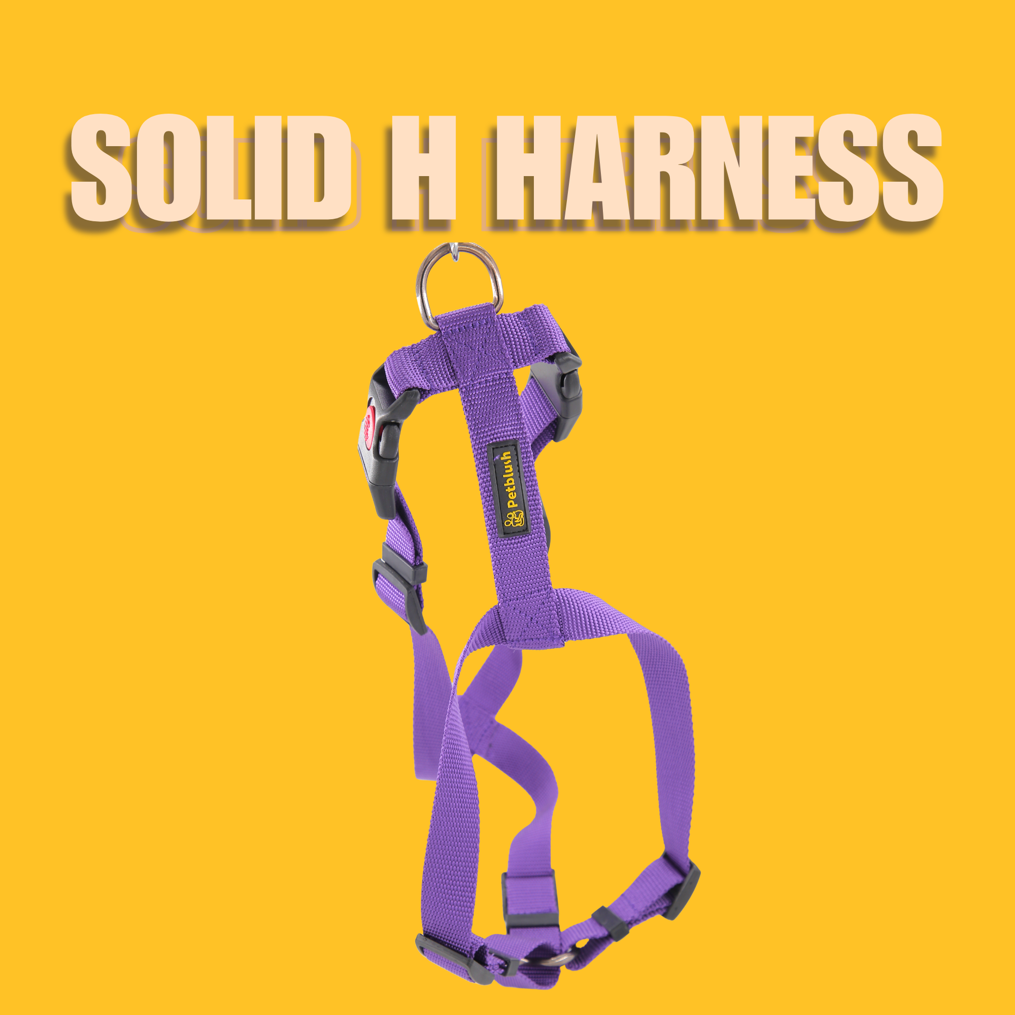 Petblush Premium Solid H Harness with Lock Buckle
