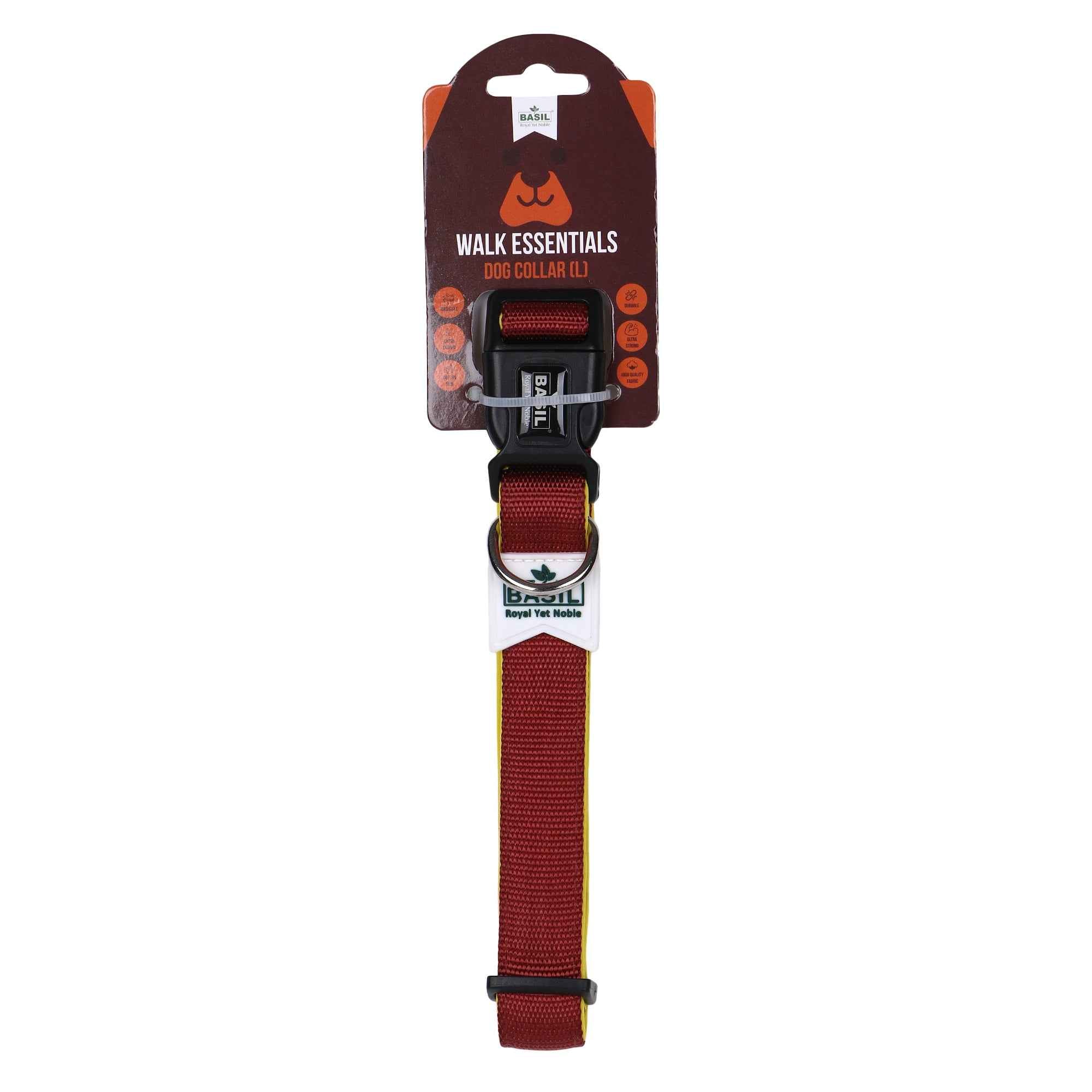Padded Adjustable Collar for Dogs, Puppies & Cats (Maroon)