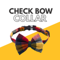 Petblush Checks  Bow Collar For Dogs