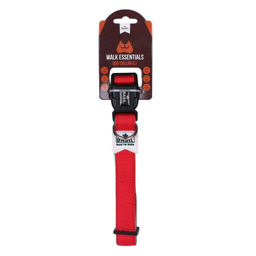 Padded Adjustable Collar for Dogs, Puppies & Cats (Red)