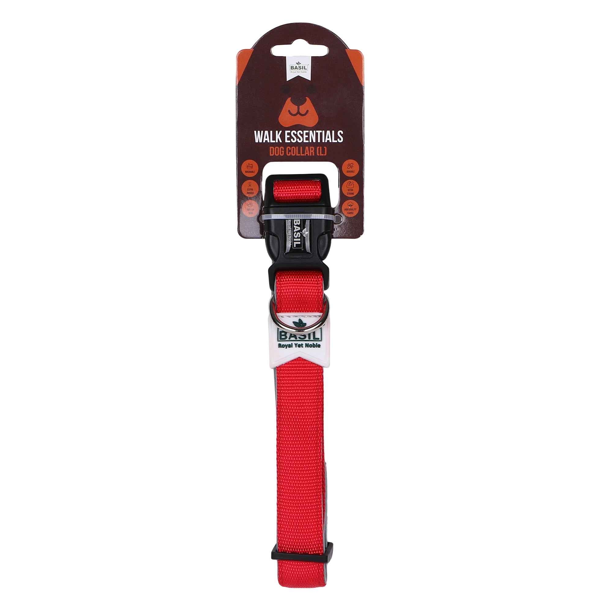 Padded Adjustable Collar for Dogs, Puppies & Cats (Red)