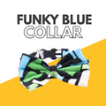 Petblush Funky Abstract Blue Bow Collars for Dogs