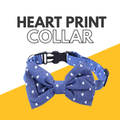 Petblush Heart Print Bow Collar For Puppies