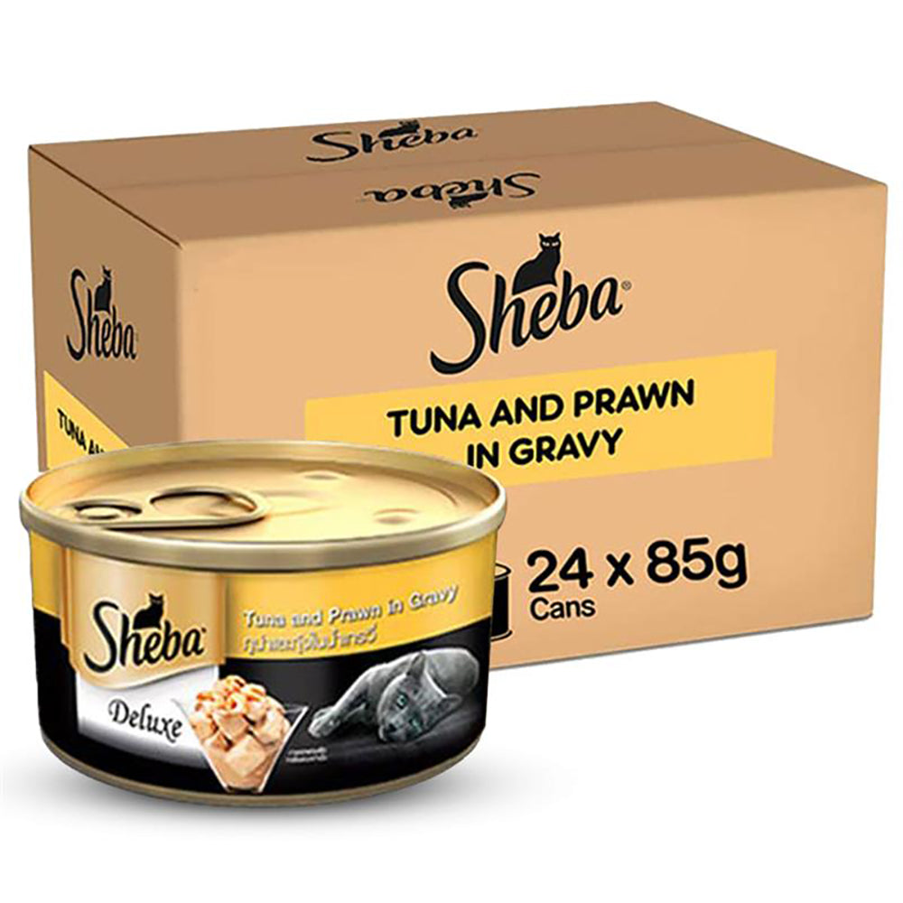 Sheba Tuna Fillet & Whole Prawns in Gravy Premium Cat Wet Food