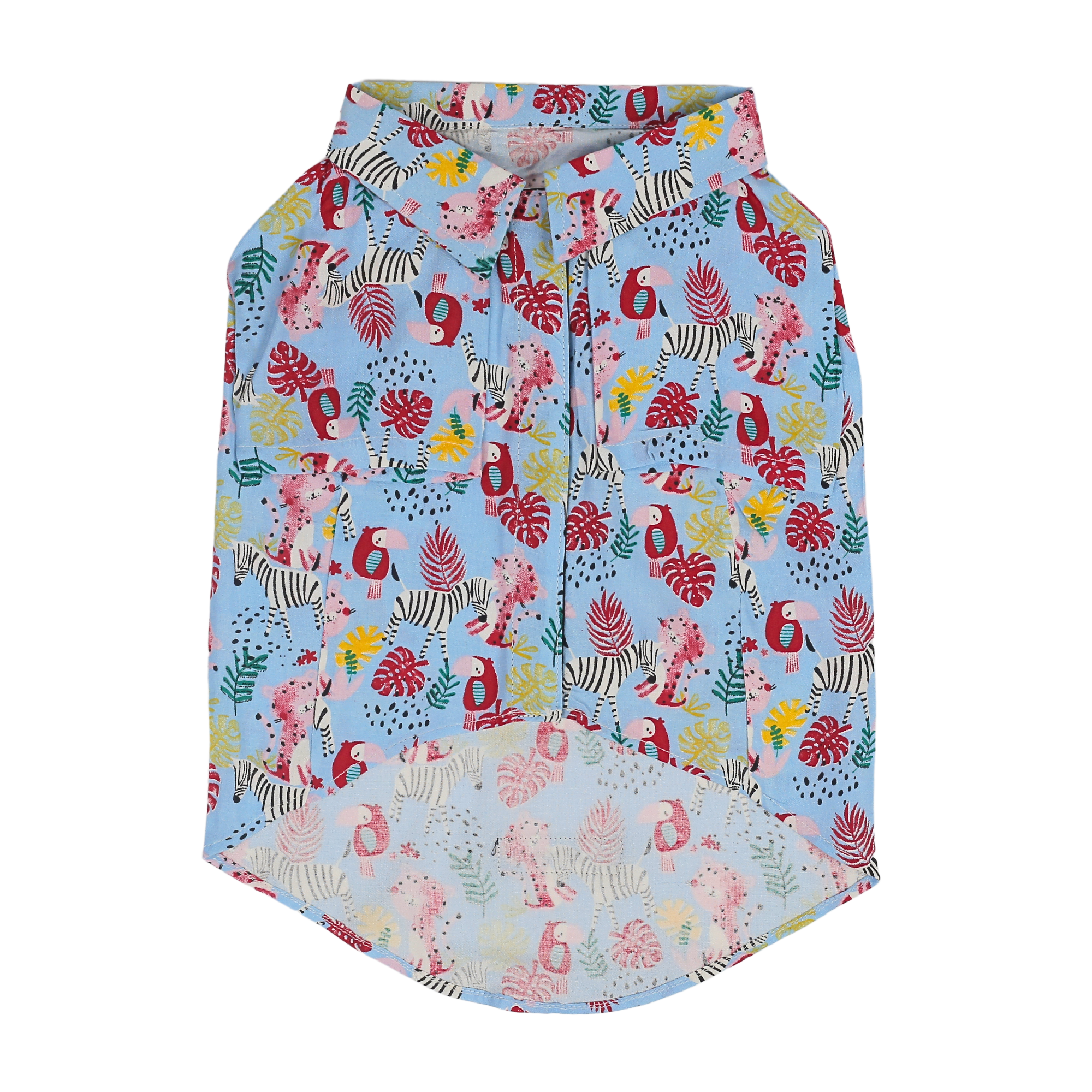 Petblush Blue Zoo Print Shirt
