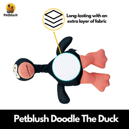 Petblush Doodle The Duck Plush Toy for Dogs & Cats