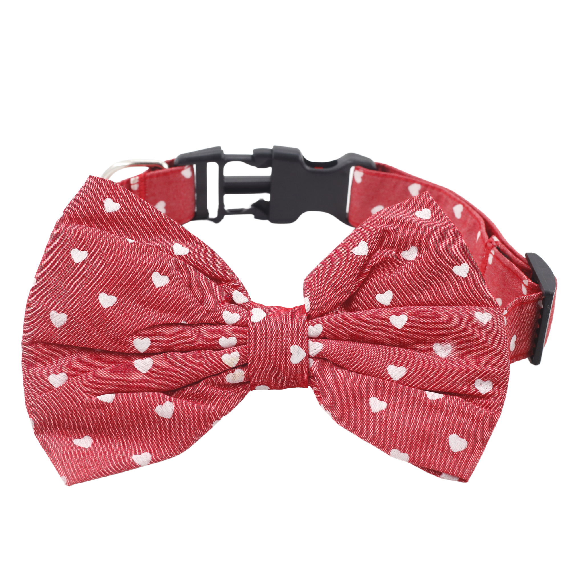 Petblush Heart Print Bow Collar For Puppies