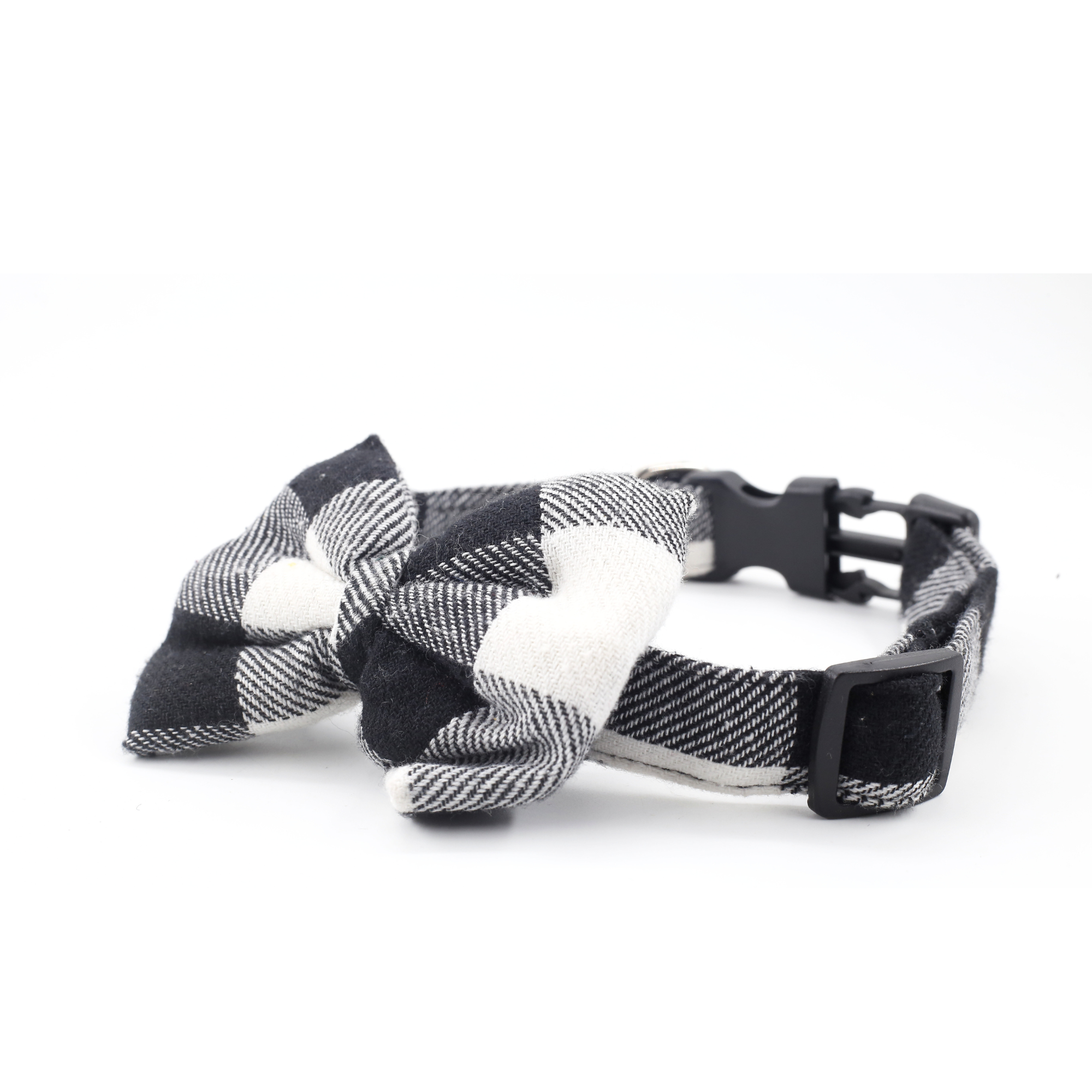Petblush Checks  Bow Collar For Dogs