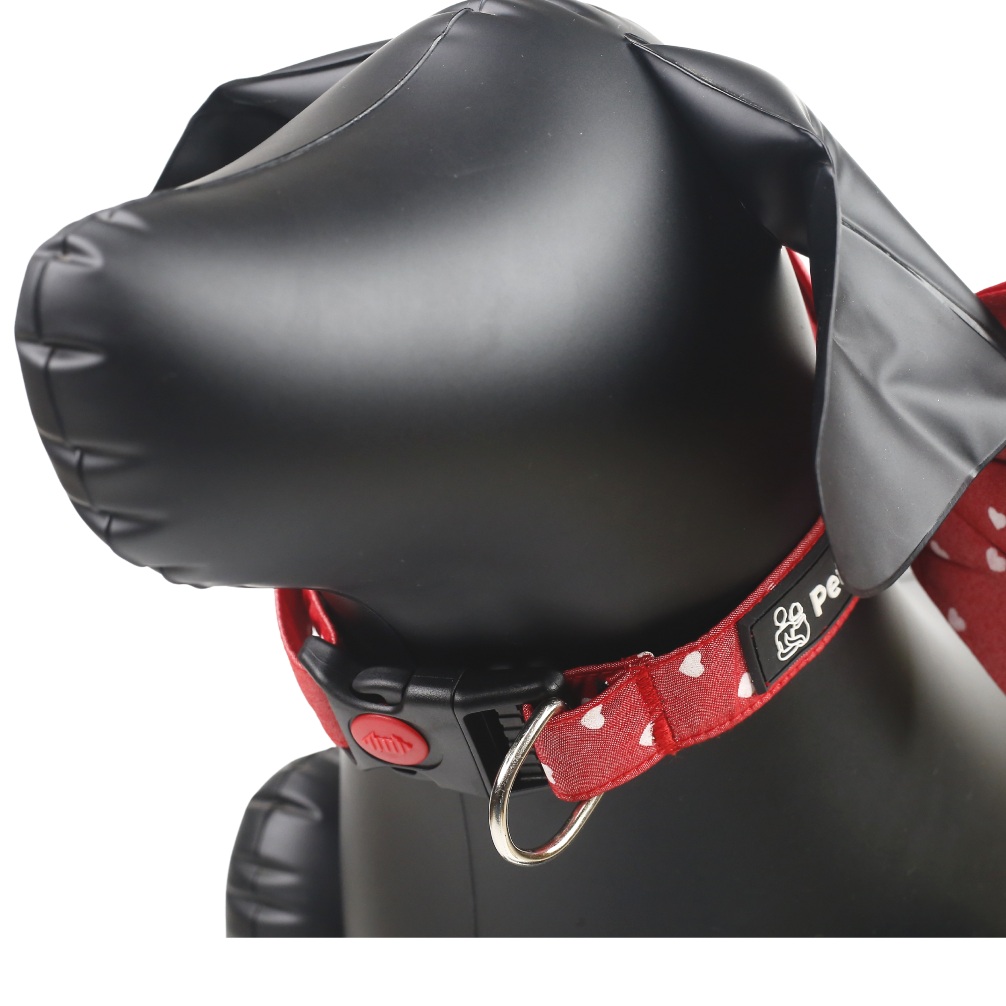 Petblush Heart Print Bow Collar For Puppies