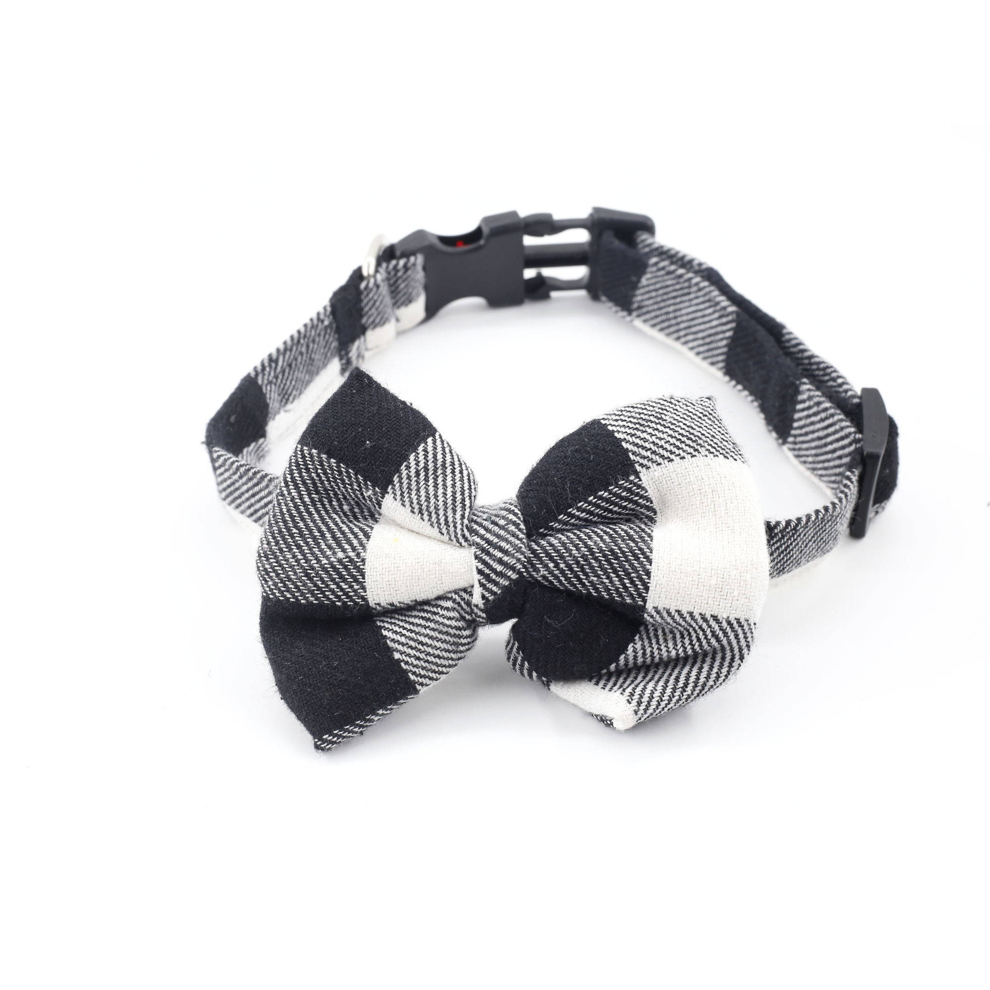 Petblush Checks  Bow Collar For Dogs