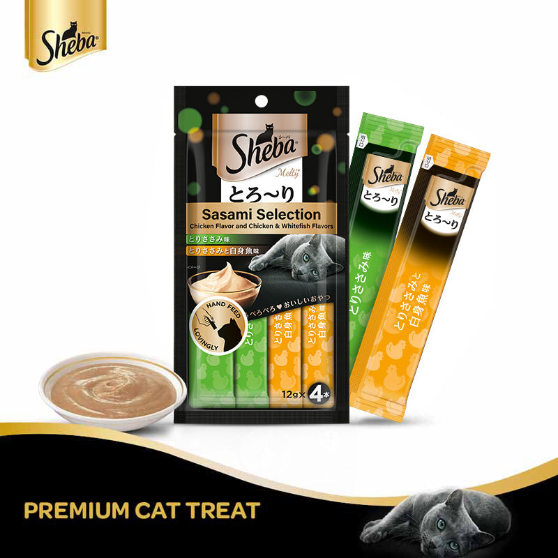 Sheba Chicken & Chicken Whitefish Sasami Selection Melty Premium Cat Treats