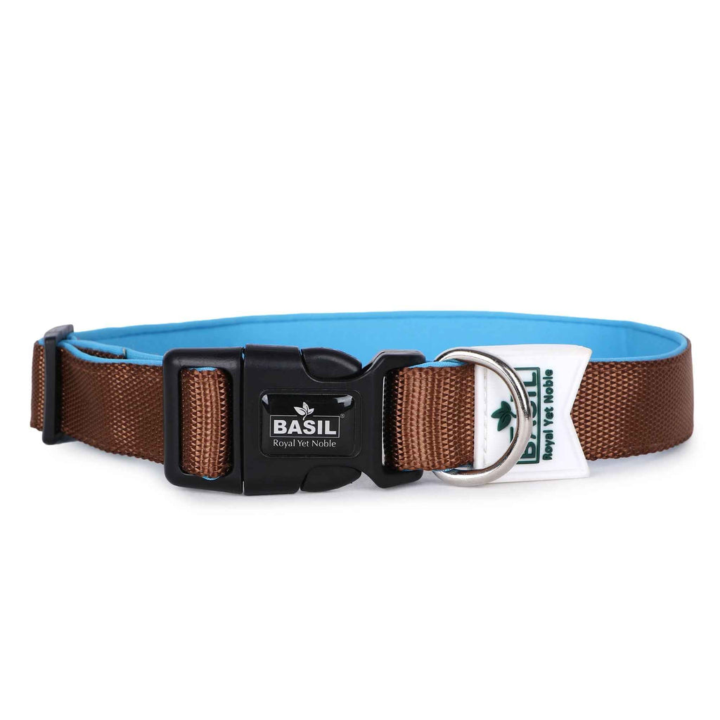 Padded Adjustable Collar for Dogs, Puppies & Cats (Brown)