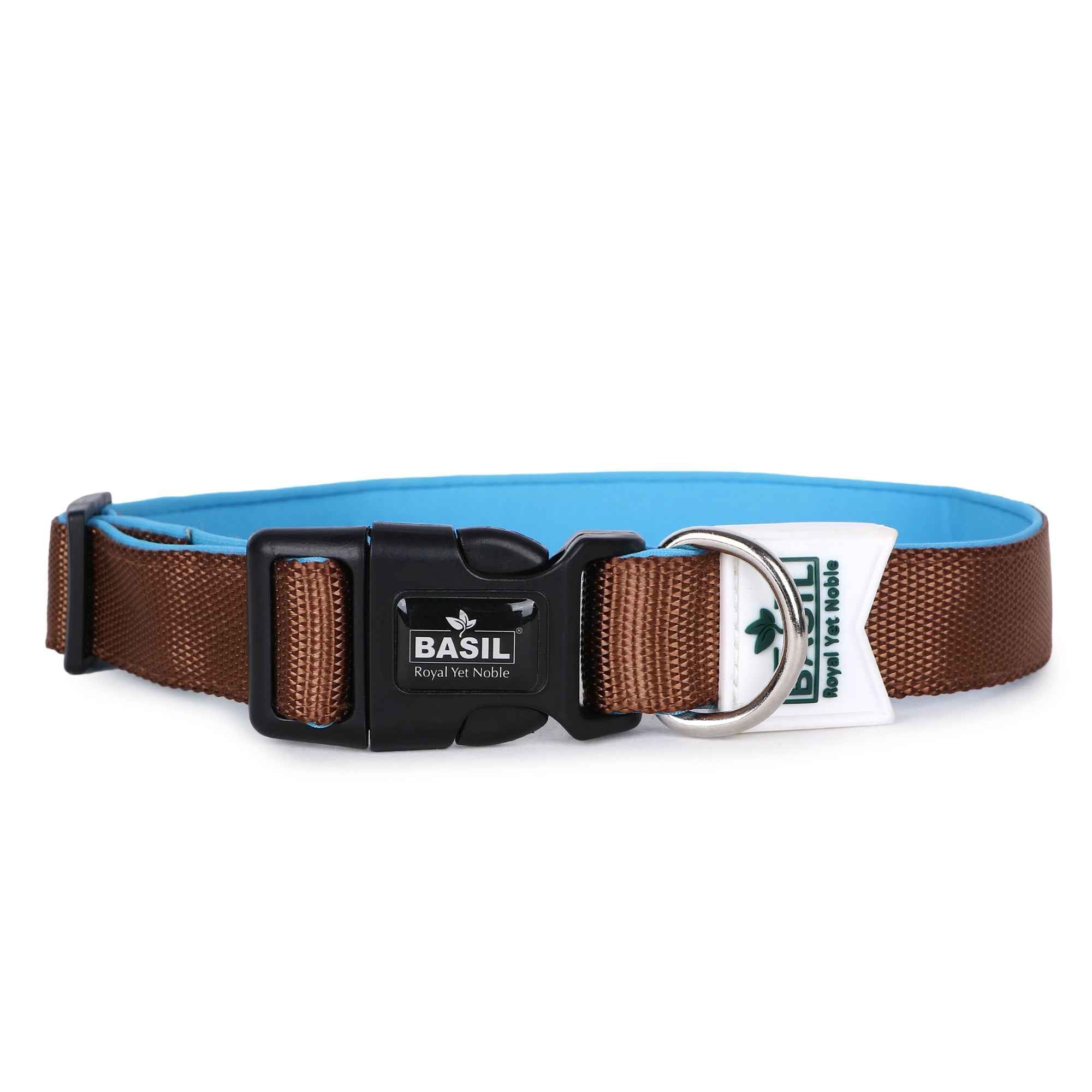 Padded Adjustable Collar for Dogs, Puppies & Cats (Brown)
