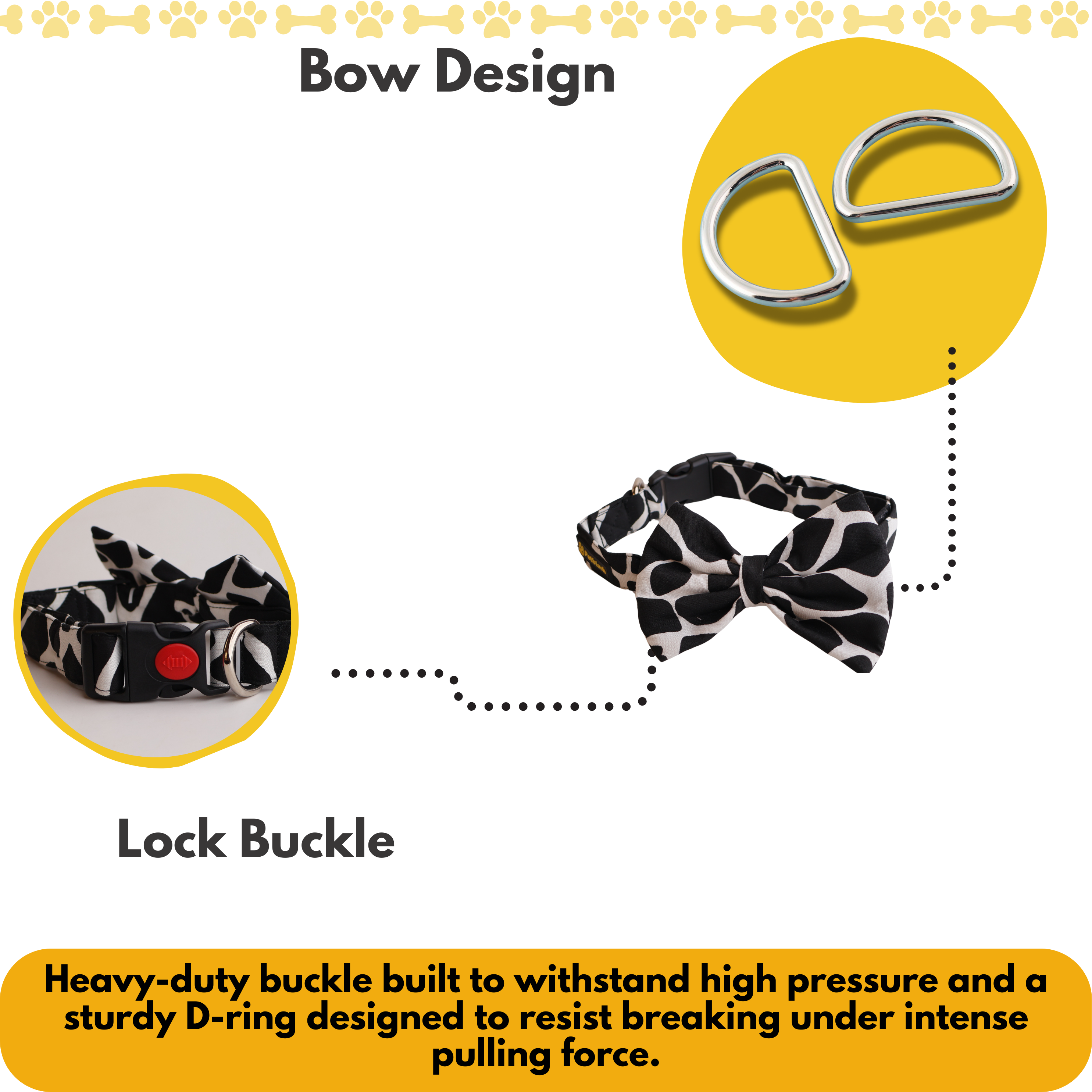 Petblush Cow Print Bow Collars For Dogs