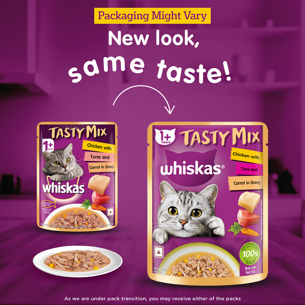 Whiskas Chicken With Tuna And Carrot in Gravy Tasty Mix Adult Cat Wet Food