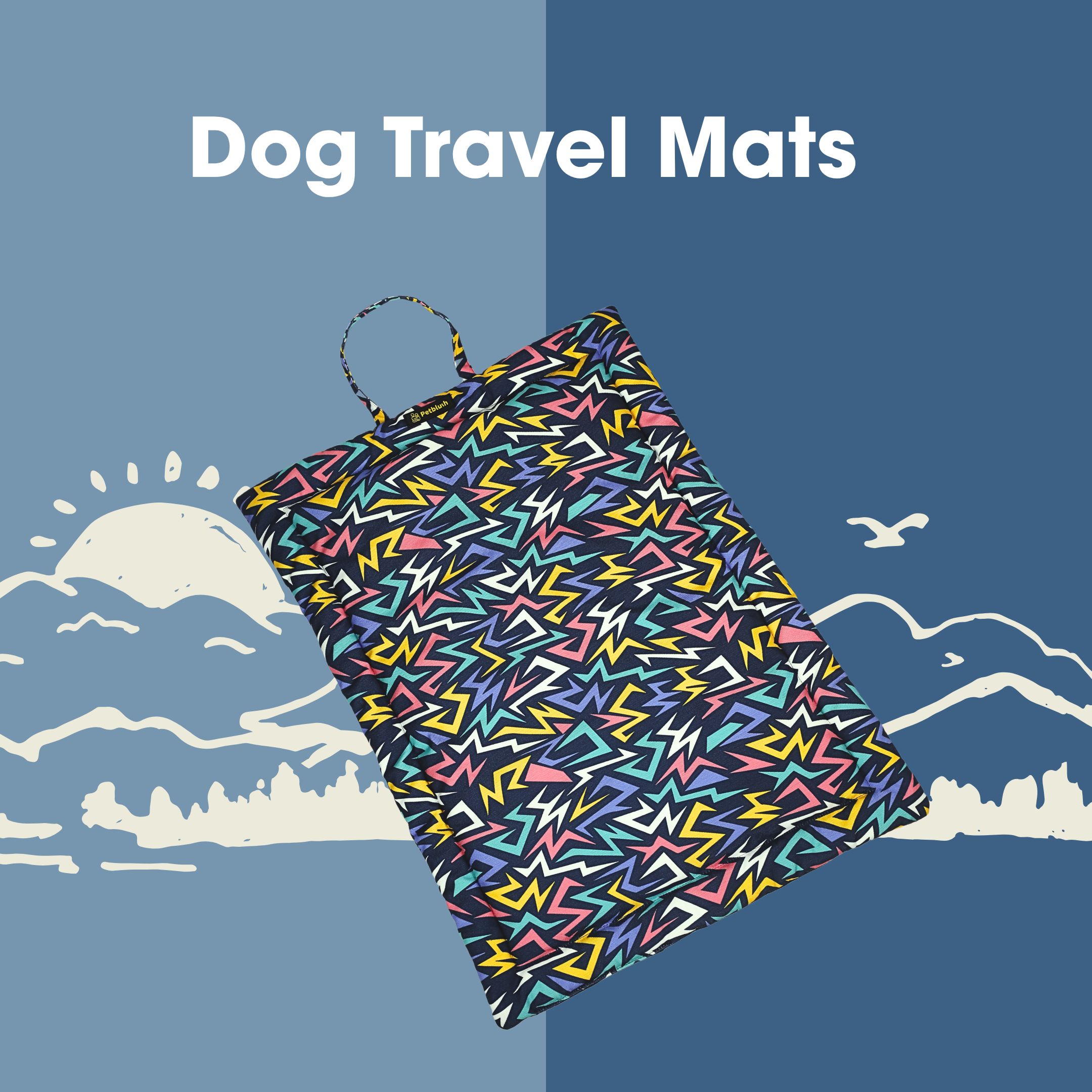 Petblush Abstract Foldable Travel Mat For Dogs and Cats