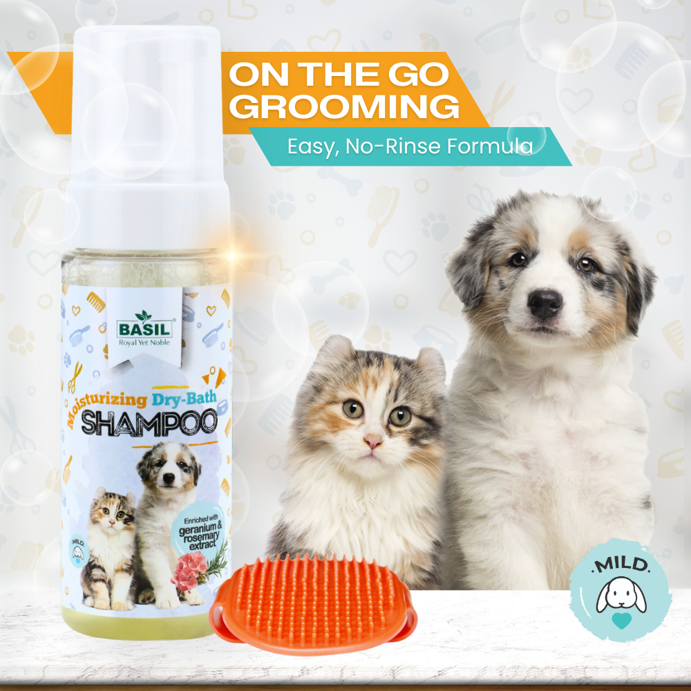 Dry Bath Foam Shampoo for Puppies & Kittens, 150 ML