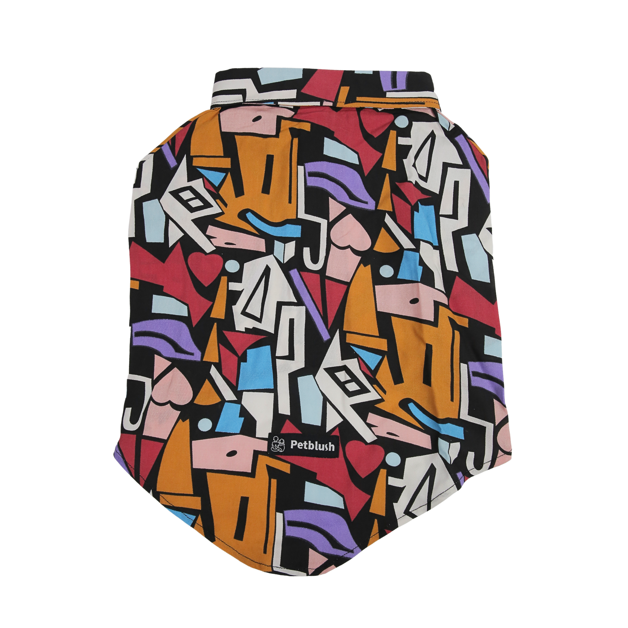 Petblush Red Funky Absrtact Print Shirt