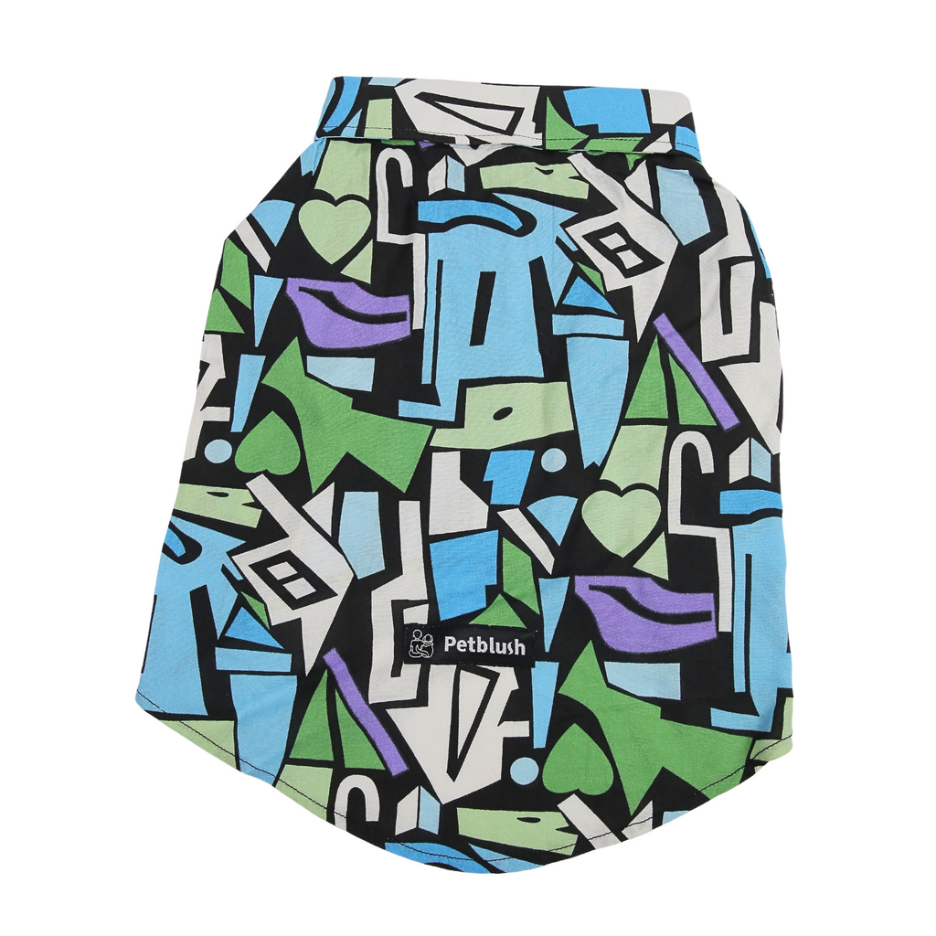 Petblush Blue Funky Abstract Shirt