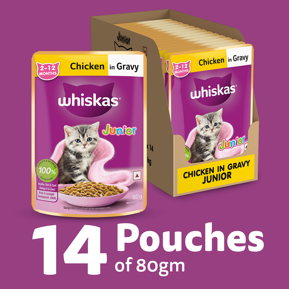 Whiskas Chicken in Gravy Meal Kitten Cat Wet Food