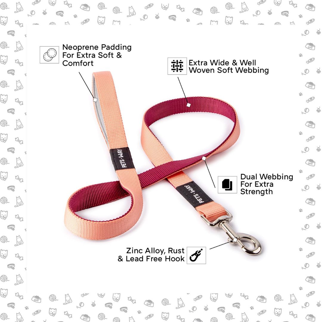 Peach and Wine - Dual Color Leash