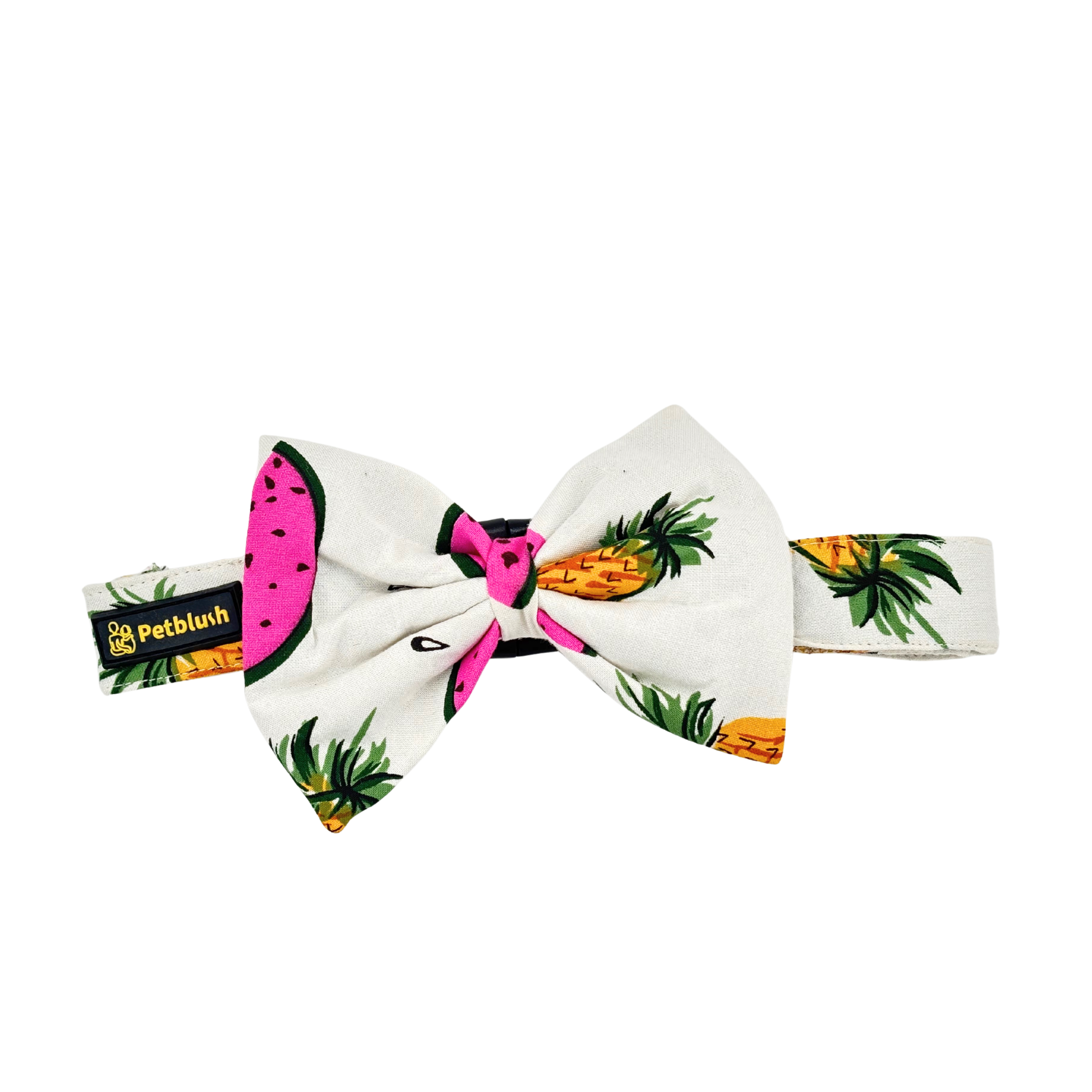 Petblush Watermelon And Pineapple Print Bow Collars For Dogs