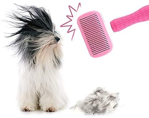 Petblush Pink Slicker Comb Brush Pet Grooming Dog Brush Daily Use to Clean Loose Fur & Dirt Great for Dogs and Cats with Medium Long Hair Deshedding Brush Dog Hair