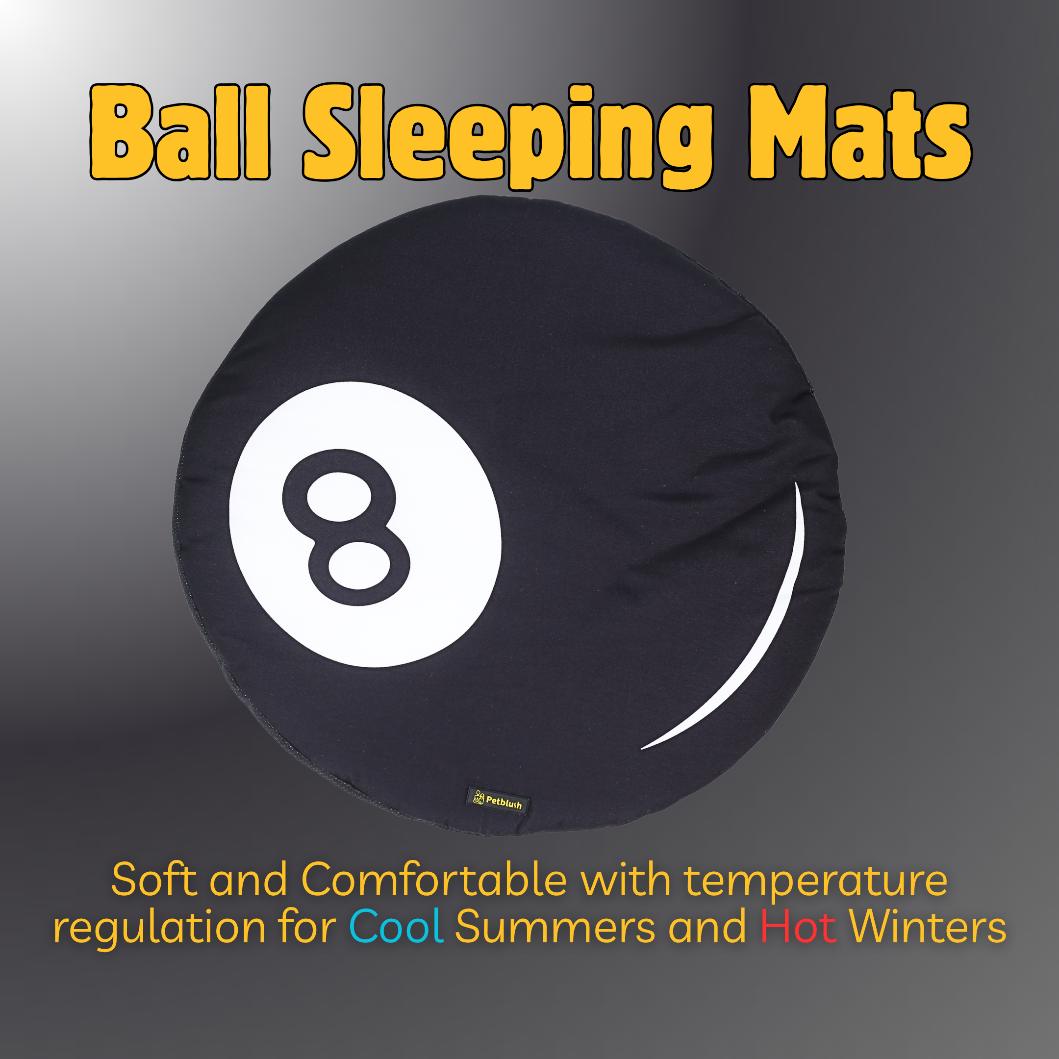 Petblush 8 Ball Pool Shaped Mat For Dogs