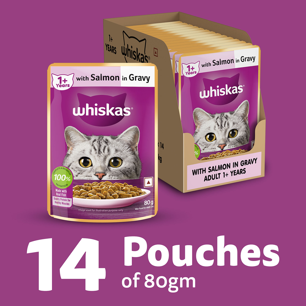 Whiskas Salmon in Gravy Meal Adult Cat Wet Food