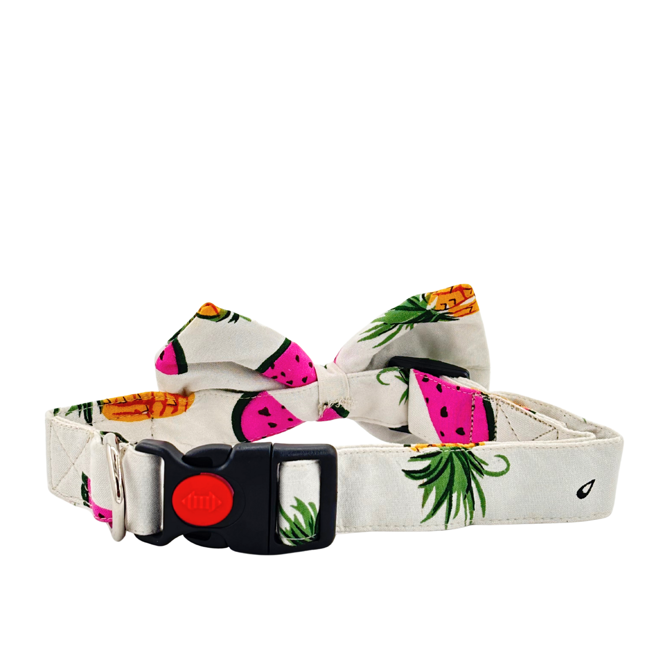 Petblush Watermelon And Pineapple Print Bow Collars For Dogs