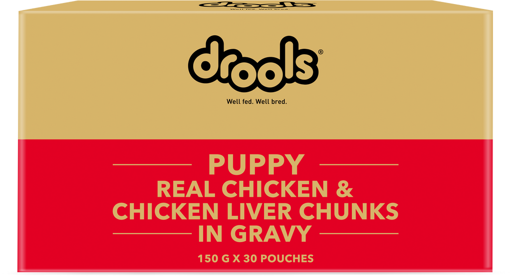 Drools Real Chicken & Chicken Liver Chunks in Gravy Puppy Dog Wet Food