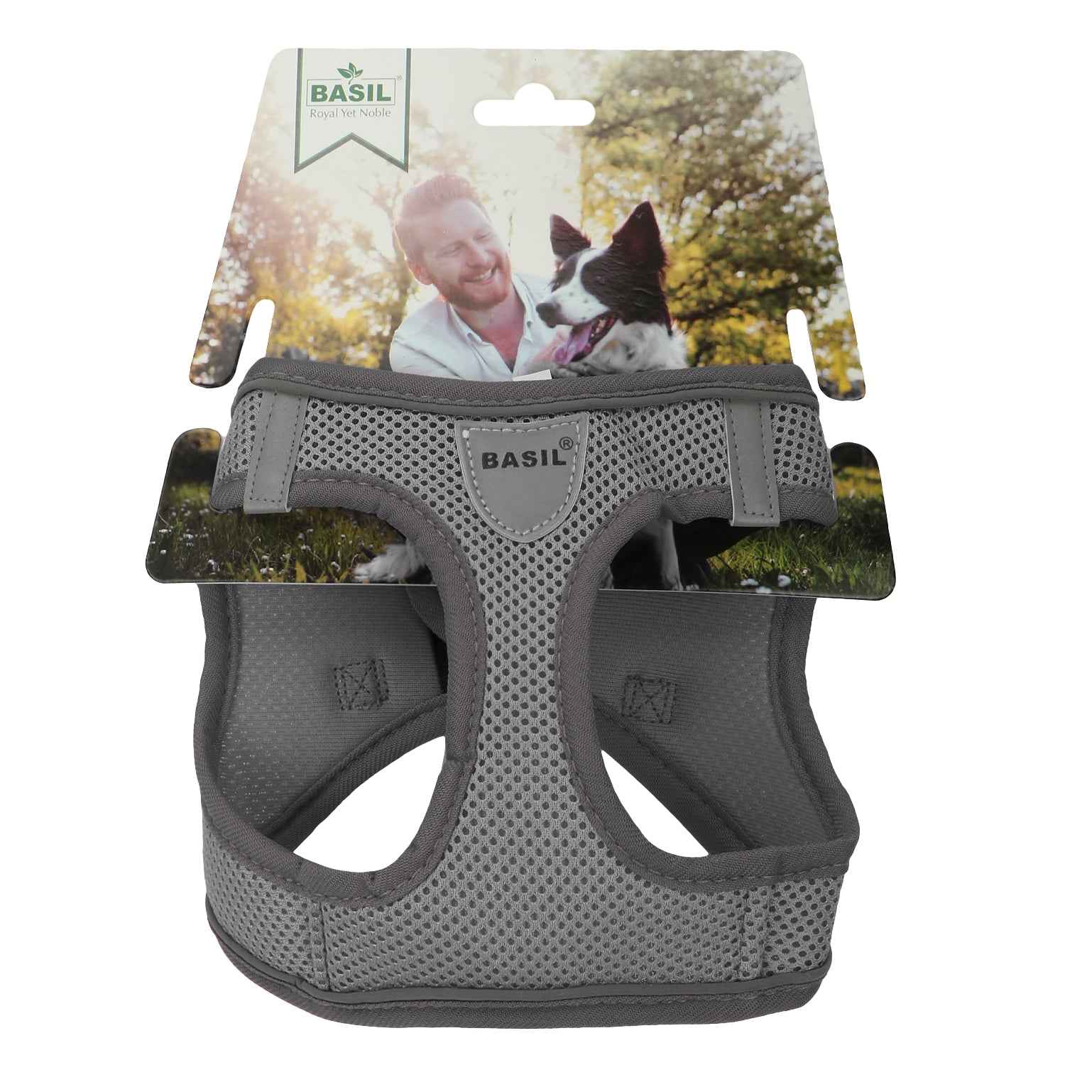 BASIL Soft Adjustable Mesh Harness for Puppies & Small Breed Dogs (Dark Gray)