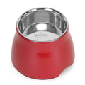 BASIL Elevated Melamine and Stainless Steel Pet Feeding Bowls for Bigger Ears Dogs, 500ml (Red)