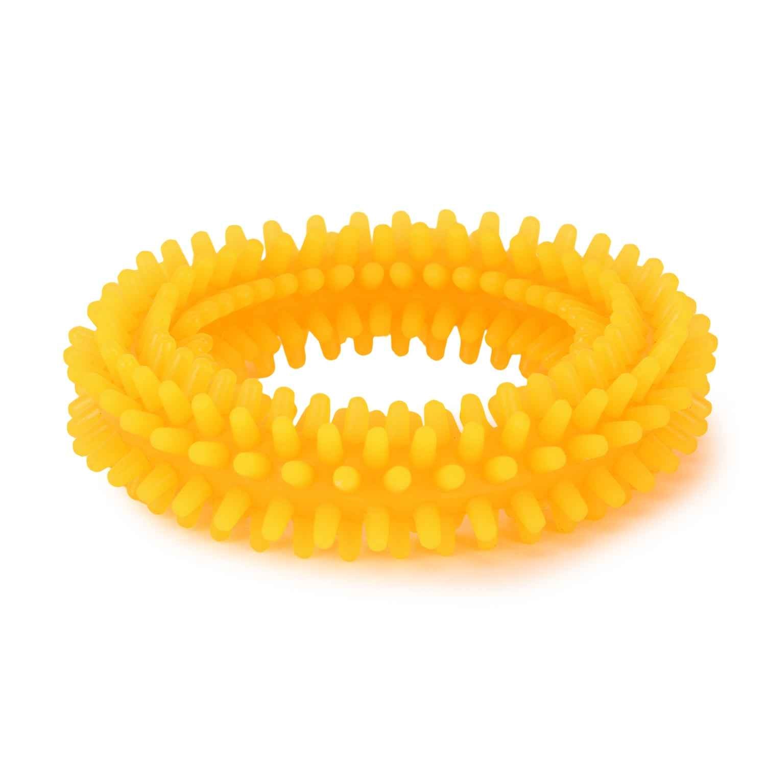 BASIL Dog Chew Toy, Spiked Ring (Orange)
