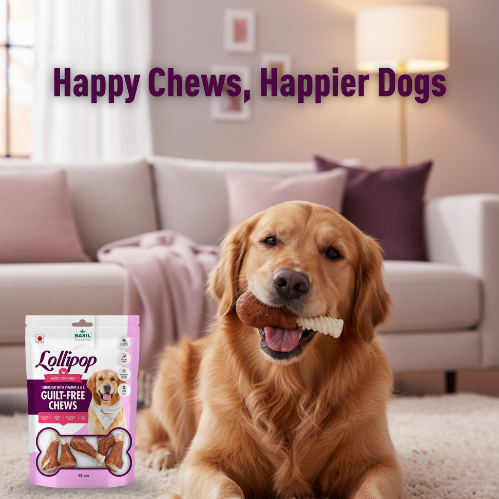 BASIL Chicken Lollipop Guilt-Free Treat for Dogs & Puppies | 92 Grams