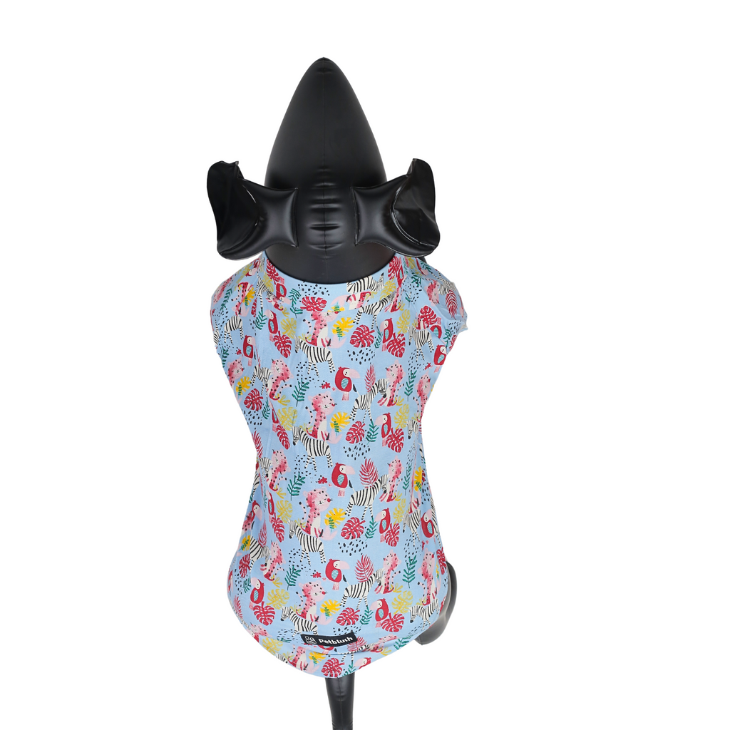 Petblush Blue Zoo Print Shirt