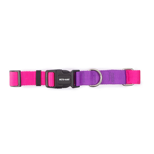 Fuschia & Amethyst - Dual Color Dog Collar