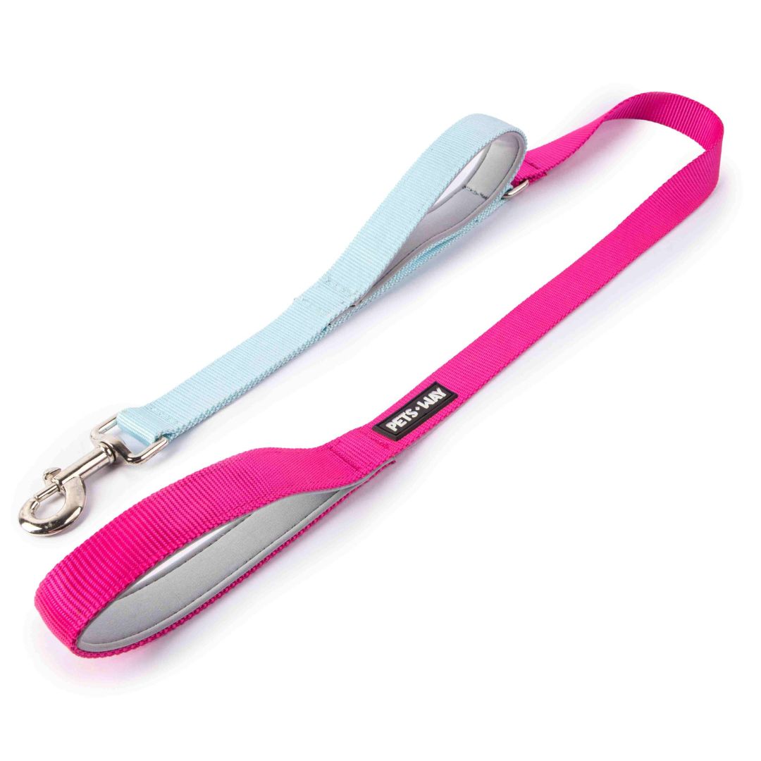 Fuschia & Sky - Traffic / Dual Handle  Leash