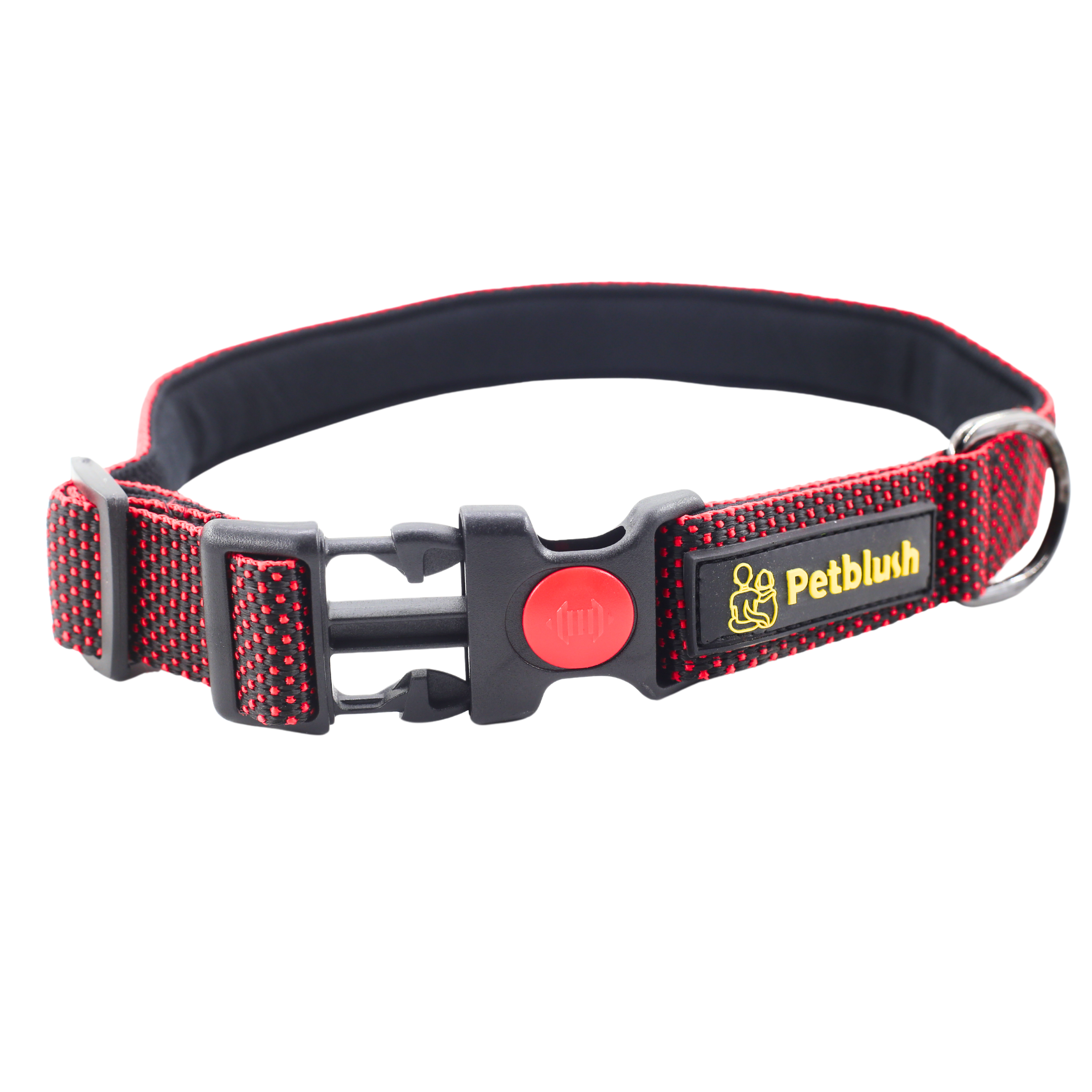 Petblush Dotted Padded Collar With Lock Buckle