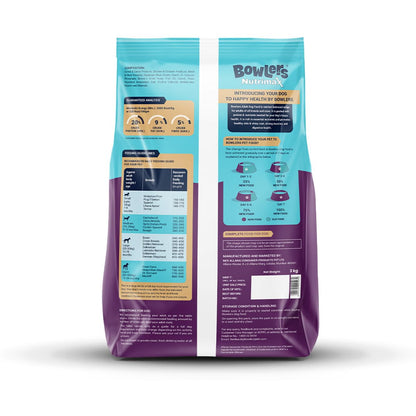 Bowlers Nutrimax Adult Dry Dog Food | Chicken & Vegetables | 3 kg Protein | Complete & Balanced Nutrition | Enriched with Essential Amino Acids