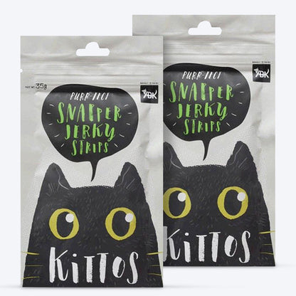 Kittos Purr-Fect Snapper Jerky Strips Cat Treats - 35 g