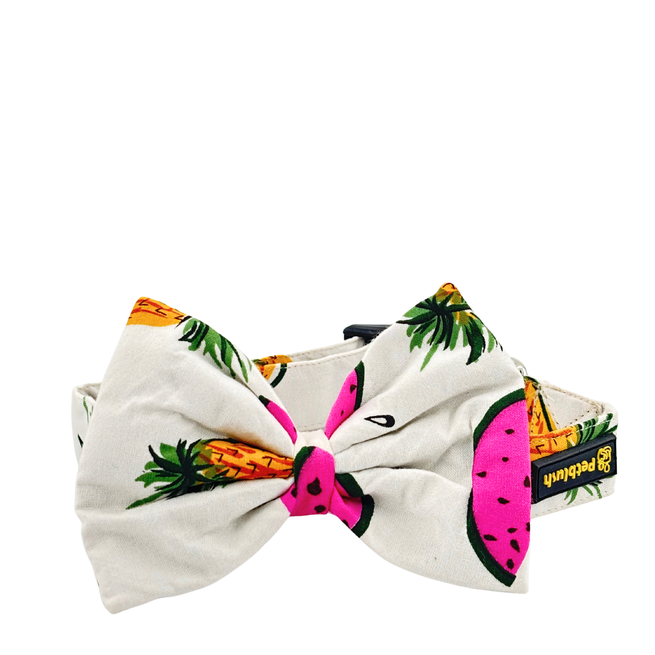 Petblush Watermelon And Pineapple Print Bow Collars For Dogs