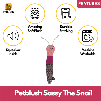 Petblush Sassy The Snail Plush Toy for Dogs & Cats